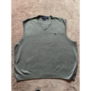 Polo Golf Ralph‎ Lauren Men's Sweater Vest Grey Cotton V-Neck Pullover Sz 2XL